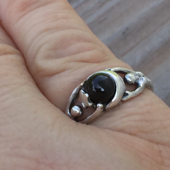 Moon Dancer Night Goddess Ring Sterling Silver w/ genuine Star Diopside USA - Picture 7 of 8